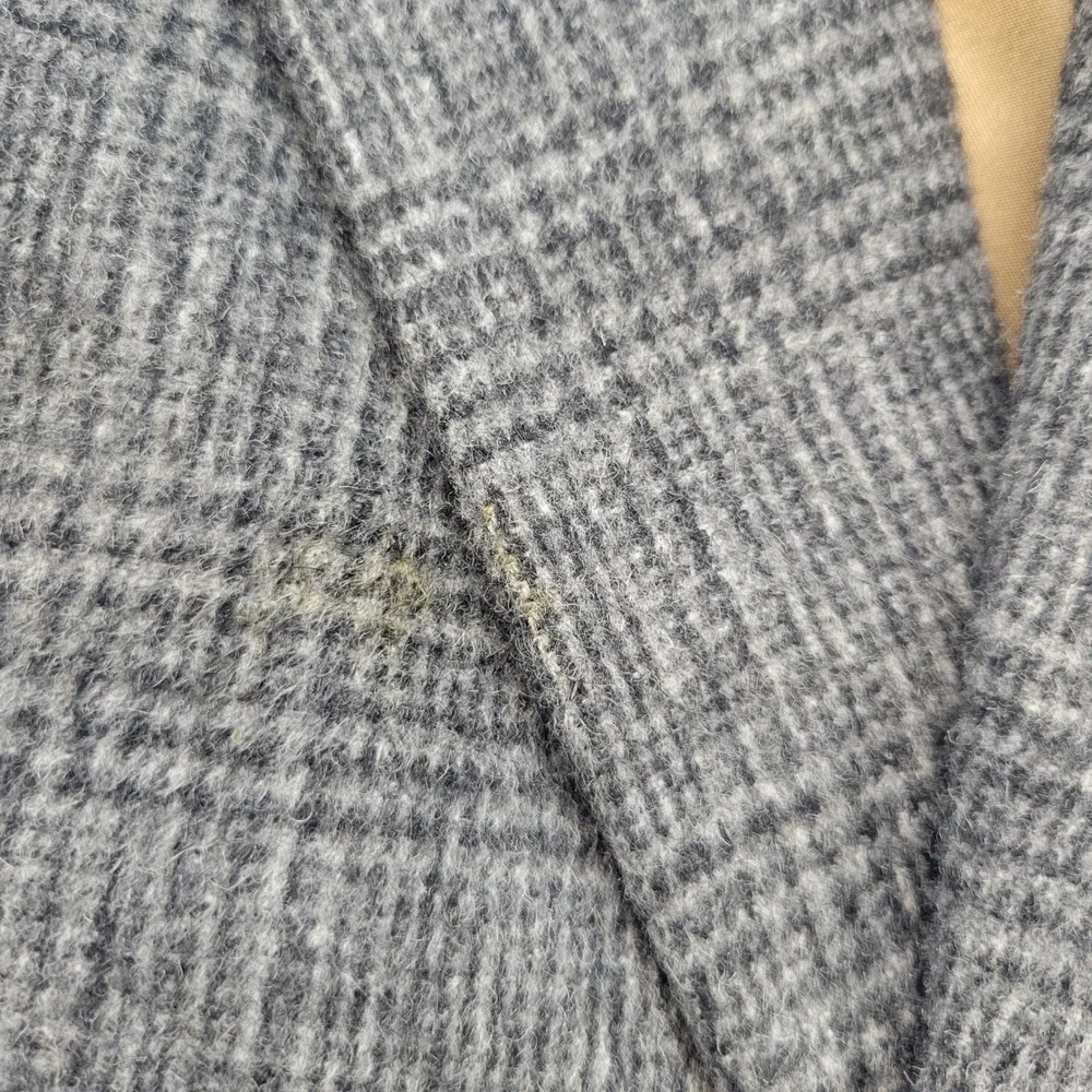 Nordstrom Sport Coat Mens Gray Glen Plaid 100% Camel Hair Blazer USA Made